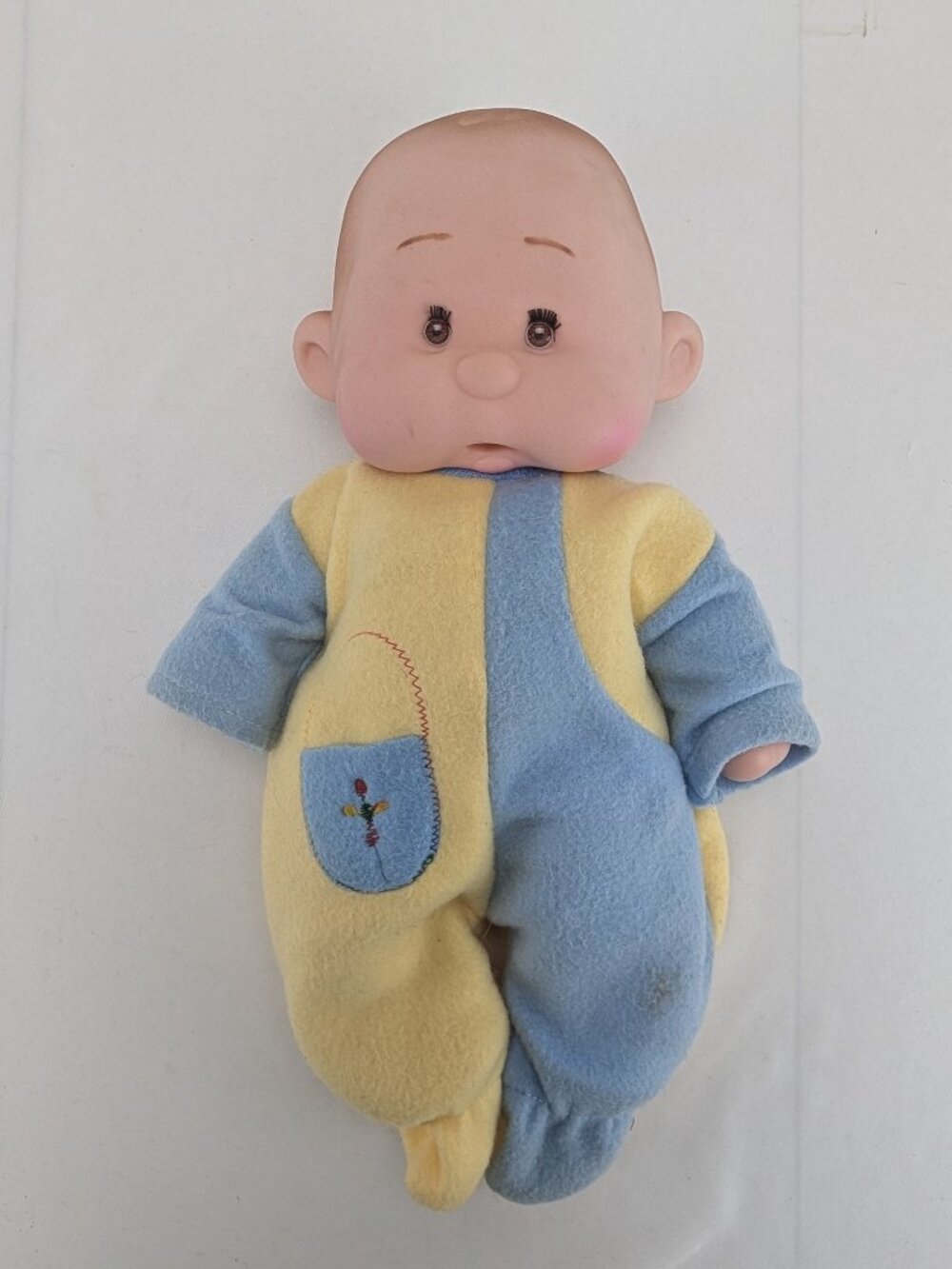 Vintage Yogurtinis Vinyl Doll 13" Gadir Artesanal Style Brown Eyes Pajamas